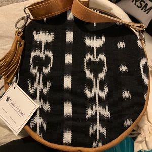 Sabra & Sand handmade circle crossbody bag
